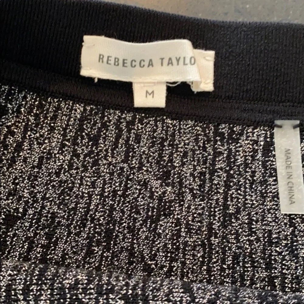 Rebecca Taylor Metallic Ribbed Knit Skirt SZ M